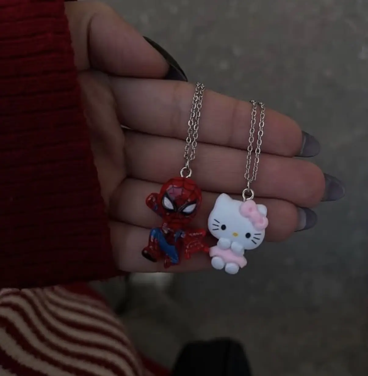 Spiderman & Hello Kitty İkili Sevgili ve Arkadaşlık Kolye