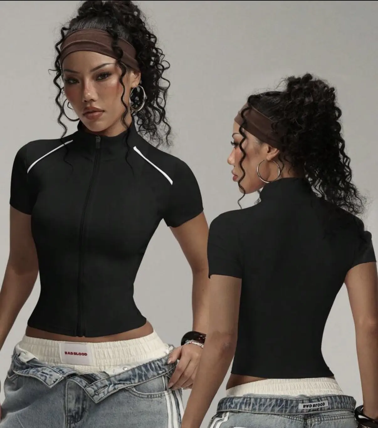 Fermuarlı Crop