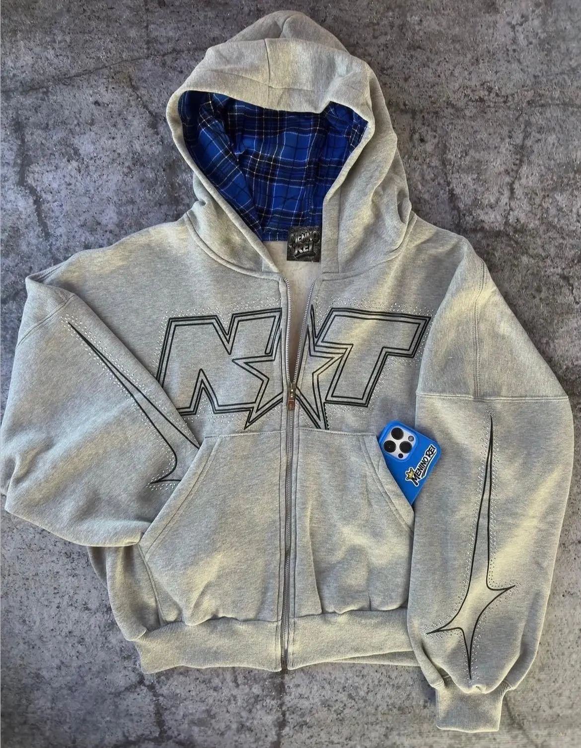 NXT Fermuarlı Oversize Hoodie