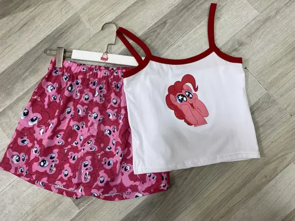 My Little Pony Pinkie Pie Baskılı Şortlu Takım