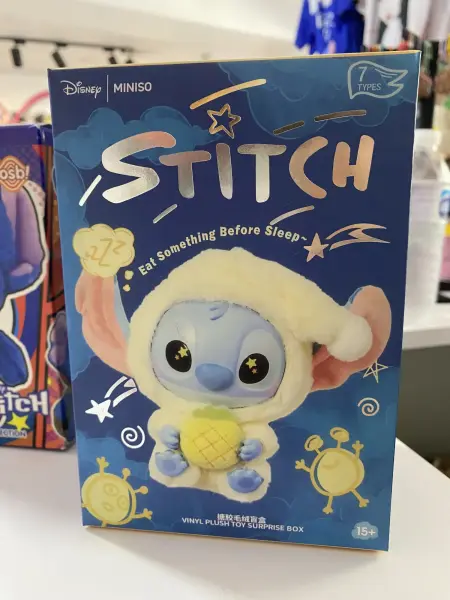 Miniso x Disney Stitch Sürpriz Kutulu Figür Peluş - "Eat Something Before Sleep" Blind Box Serisi